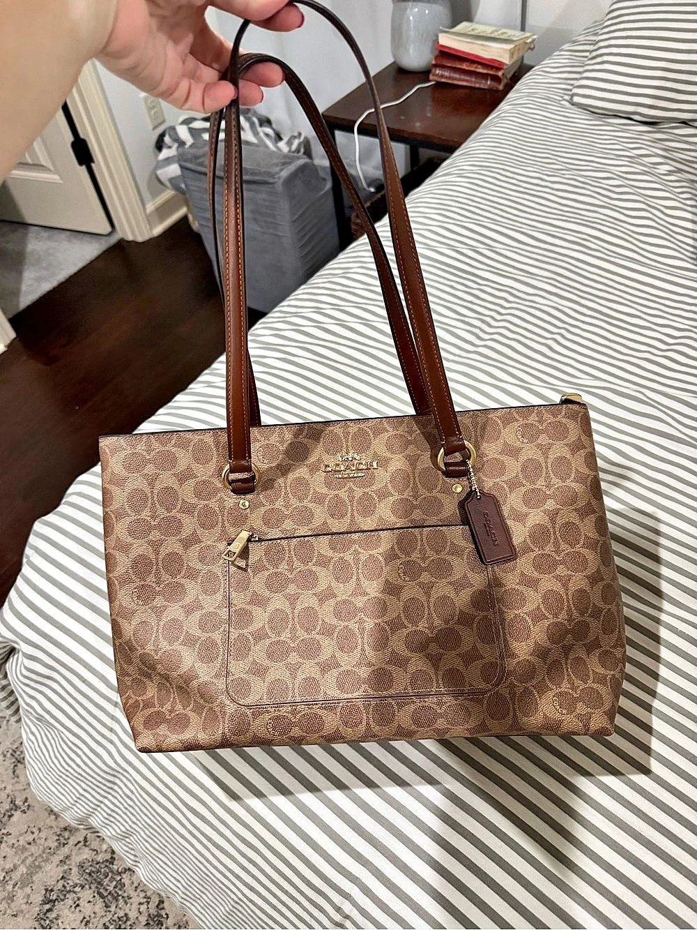 Coach Station Tote Bag In Signature Canvas in Brown